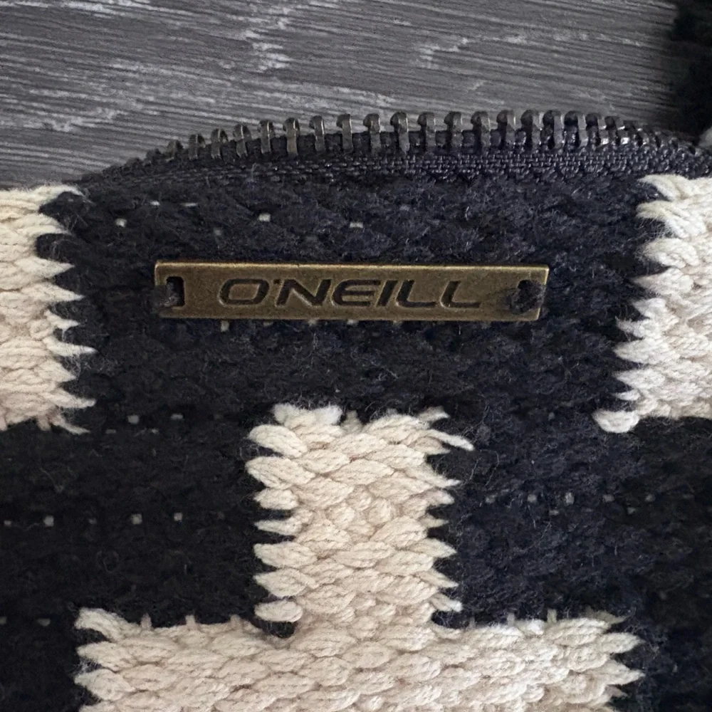 O'Neill Black and Cream Textured Clutch